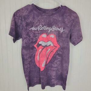 Rolling Stones Purple Tie Dye Short Sleeve Tee Size X-Small